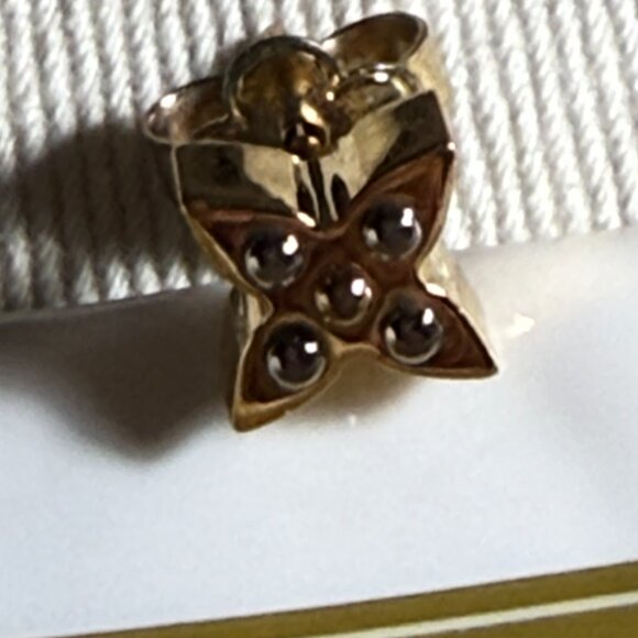 $395 Authentic LOUIS VUITTON Made in ITALY Unisex Gold Plated 1 Earring M75446 - Picture 5 of 10